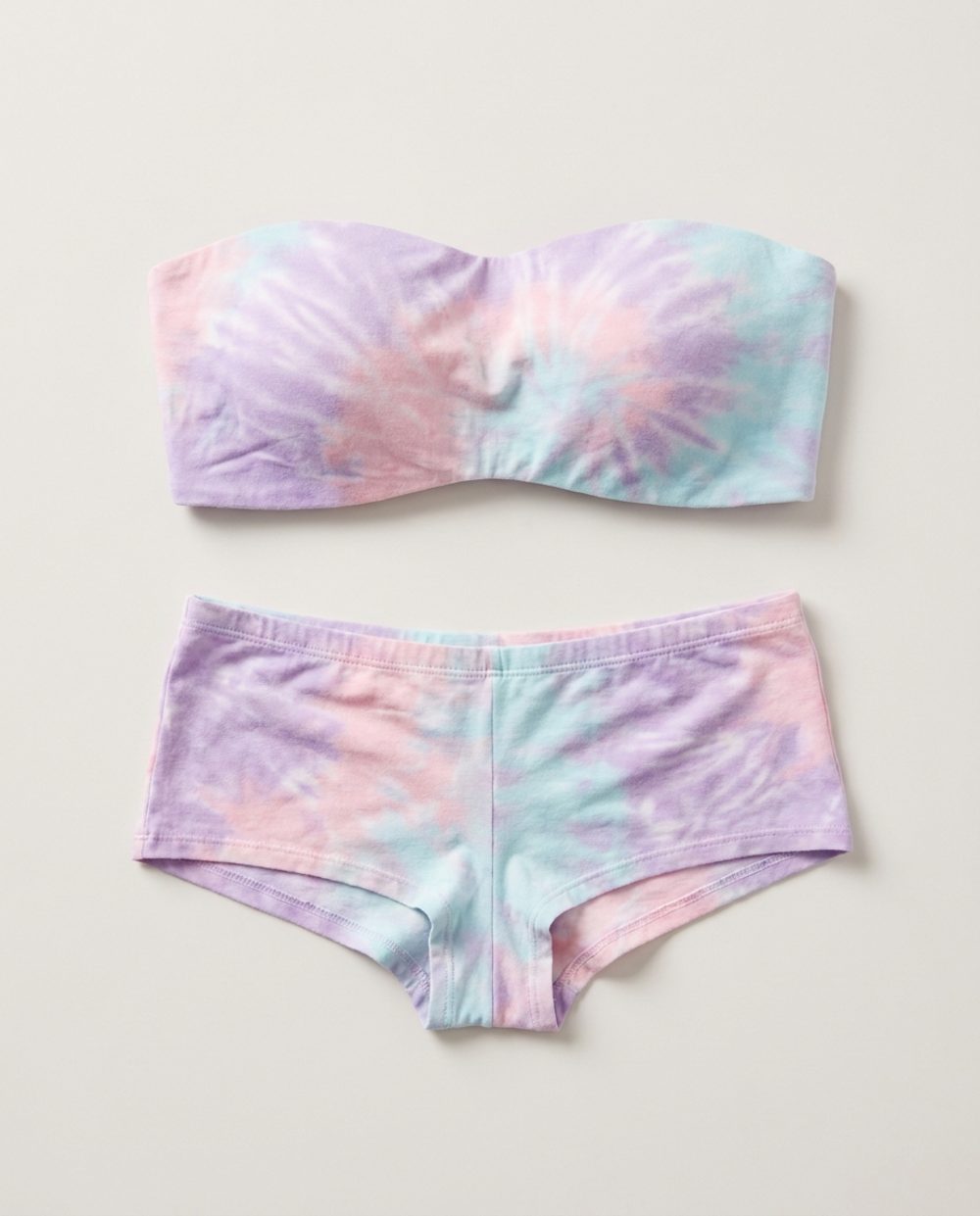 Maquila set bandeau + boyshort · tie-dye Bandeau Tie-Dye ropa interior joven marca propia Colombia CI Aliada