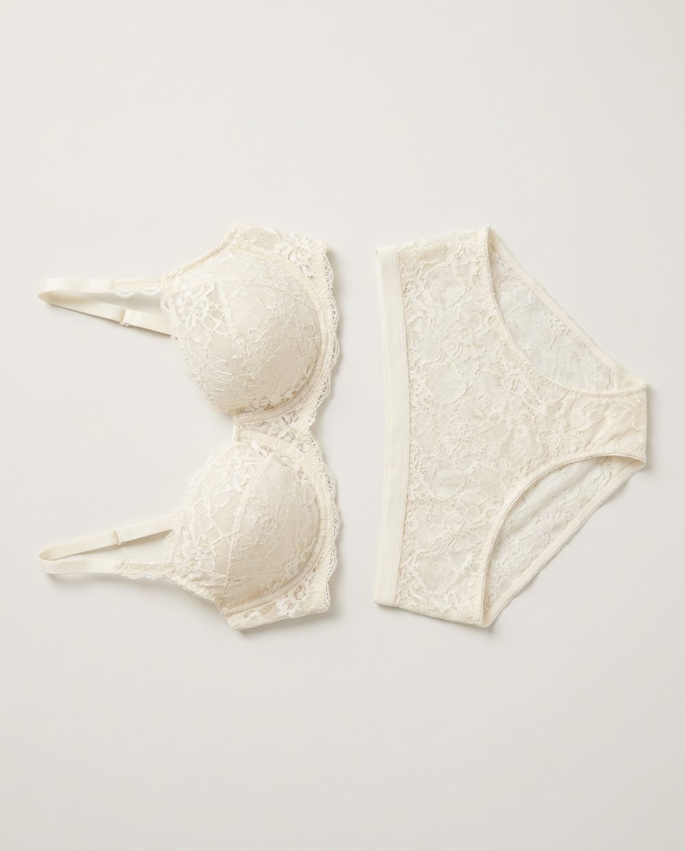 Maquila set bra + panty · encaje total Marfil Ceremonia ropa interior señora marca propia Colombia CI Aliada